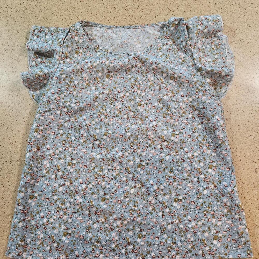 Blue floral blouse with small